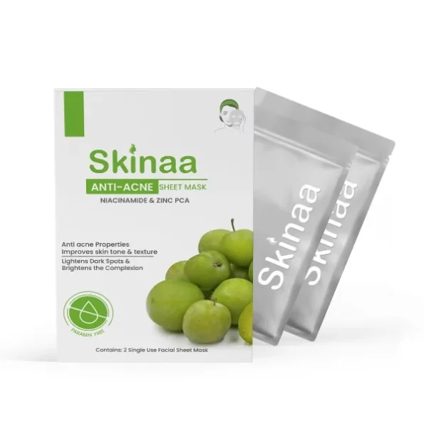 SKINAA Anti-Acne Face Sheet Mask, Niacinamide & Zinc PCA,18g available on Herbkart