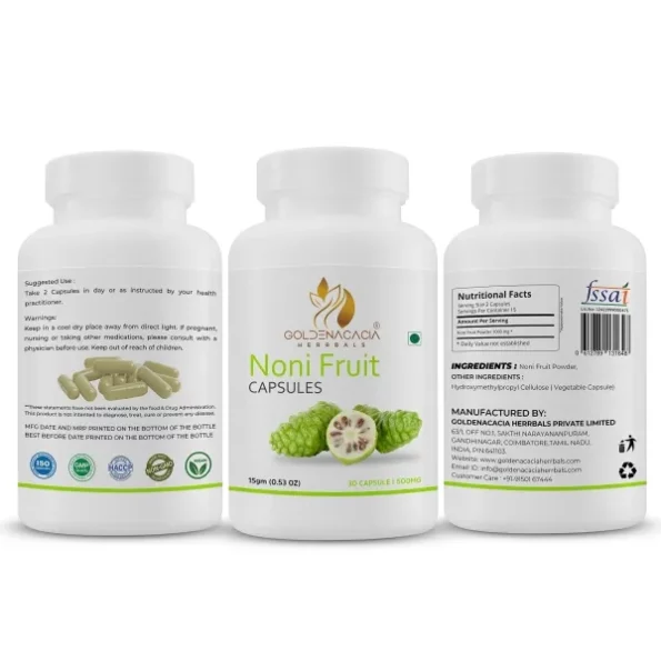 Goldenacacia Herrbals Noni fruit 500mg 60 Capsules available on Herbkart