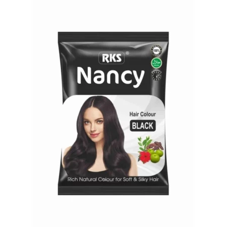 RKS Natural Nancy Hair Colour for Women | Black Natural Dye for Hair | 100% Pure Hair Dye | Natural Hair Colour Black Herbal Dye | Natural Hair Colour Dye - 10g (Pack of 10)