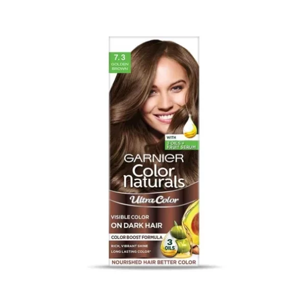 Garnier, Hair Colouring Creme, Long-lasting Colour, Smoothness & Shine, Color Naturals, Shade: 7.3 Golden Brown, 55ml + 50g, Herbkart8t75120rx4MplUL.webp,