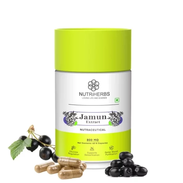 Nutriherbs Jamun Seed Extract Capsules, 60 Capsules available on Herbkart