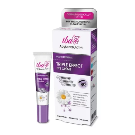 Iba Advanced Activs Youth Preserve Triple Effect Eye Cream 15 ml | Brightens | Depuffs | Reduces Dark Circles | Dermatologically Tested | Halal Certified & Vegan