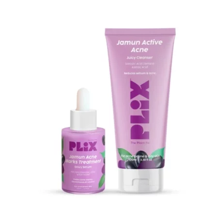 PLIX - THE PLANT FIX Jamun Face Wash and Acne Marks Serum Combo(100ML + 30ML) For Acne spots & Oil Control, For Breakouts | Oily & Acne Prone Skin | Women & Men