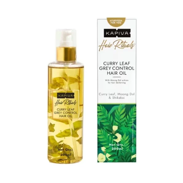 Kapiva Curry Leaf Grey Control Hair Oil available on Herbkart