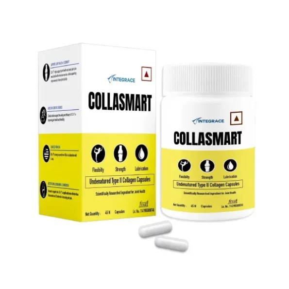 Collasmart UC-II Undenatured Type II Collagen Capsules, 45 Capsules available on Herbkart