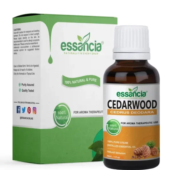essancia - NATURALLY IN EVERY DROP Cedarwood Essential Oil For Relaxation,Skin,Hair Care,Body Care,Fungal Infection,Diffuser & Aromatherapy. 100% Natural,Pure & Therapeutic Grade Essential Oil (30Ml), Herbkart8t771ULafwocHL.webp, Herbkart8t771ULafwocHL