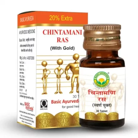 BASIC AYURVEDA Chintamani Ras with Gold 30 Tablets | Ayurvedic Supplements for Helps Heart Health