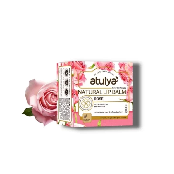 Atulya Rose Natural Lip Balm with Bees Wax & Honey, 5g, Herbkart8t761K6MpFuYqL.webp, Herbkart8t761K6MpFuYqL