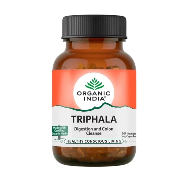 Organic India Triphala 60 Capsules Bottle available on Herbkart