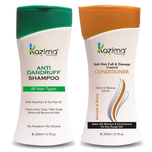 KAZIMA Combo of Anti Dandruff Shampoo and Anti Hair fall & Damage Control Conditioner, 200 ml each, Herbkart8t761WscaBVxhL.webp,