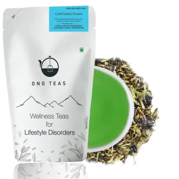 Ono Teas Cool Green Ocean Tea (50g) with Butterfly Blue Pea Flower, Peppermint, Spearmint, Stevia, Herbkart8t761yhrZxhEsL.webp,