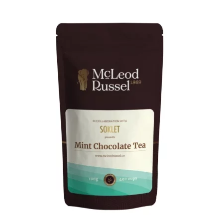 McLeod Russel 1869 - Mint Chocolate Tea | 100g | Loose Leaf Orthodox Black Tea | With Peppermint & Vanilla Extracts | Rich Chocolate Flavour with Cacao Nibs | Dessert Tea | 40+ Cups