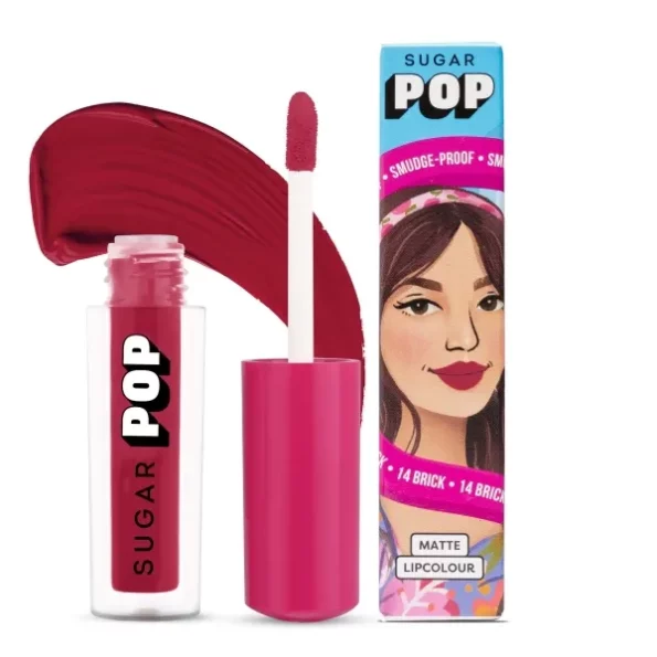 SUGAR POP Matte Lipcolour - 14 Brick (Red with hints of orange) - 1.6 ml available on Herbkart