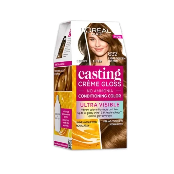 L’Oréal Paris Casting Creme Gloss Ultra Visible Hair Color With No Ammonia | Light Golden Brown 632, 100G + 60Ml | Permanent Hair Color | L’Oréal Paris, Herbkart8t761PEcEjMGbL.webp, Herbkart8t761PEcEjMGbL