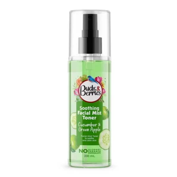 Buds & Berries Cucumber and Green Apple Calming Facial Mist Toner - Instant Freshness, Shrinks Pores | Normal to Oily Skin | 200ml | Alcohol-Free, Paraben-Free, Herbkart8t751Nsft20zIfL.webp, Herbkart8t751Nsft20zIfL