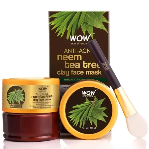 WOW Skin Science Anti-Acne Neem & Tea Tree Clay Face Mask, 200 ml, Herbkart8t761120pKS76jL.webp, Herbkart8t761120pKS76jL