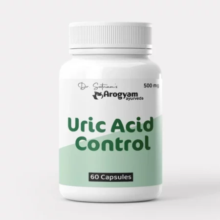 AROGYAM AYURVEDA Uric Acid Control Capsules 500gm, Ayurvedic Herbal Health Care Supplement (60 Capsules)