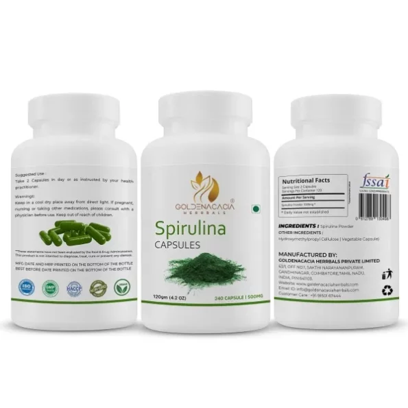 Goldenacacia Herrbals Spirulina 500mg 30 Capsules, Herbkart8t781awlIb4n-L.webp, Herbkart8t781awlIb4n L