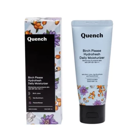 Quench Hydro Fresh Daily Moisturizer with SPF 40+ PA+++ | 2-in1 Moisturizer & Sunscreen | Hydrates & Protects Skin with Birch Juice Enzymes | Made in Korea (50ml)