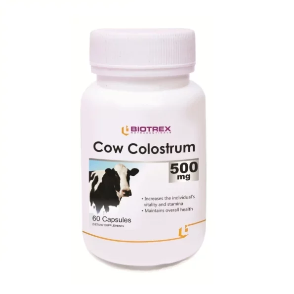 Biotrex Nutraceuticals Cow Colostrum 500Mg - 60 Capsules available on Herbkart