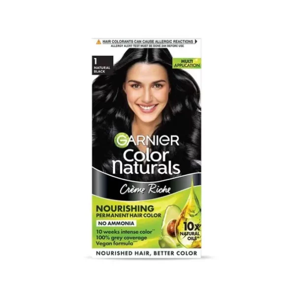 Garnier, Hair Colouring Creme, Long-lasting Colour, Smoothness & Shine, Color Naturals, Shade: 1 Natural Black, 70ml + 60g, Herbkart8t761oINq7qgYL.webp, Herbkart8t761oINq7qgYL