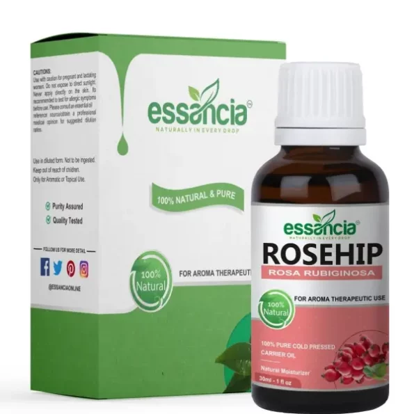 essancia - NATURALLY IN EVERY DROP Rosehip Oil For Face Glow, Hair Growth, Acne, Skin Care, Healthy Nails, Wrinkles, Lips, & Radiant Skin. Pure Cold Pressed Carrier Oil (30Ml), Herbkart8t771OTmC55FQL.webp, Herbkart8t771OTmC55FQL