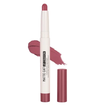 Swiss Beauty Non-Transfer Matte Cat Lip Crayon | Water-Resistant | Long-Lasting 8 Hours Stay | Retractable Lip Crayon | Shade - Wild Pink, 1.5g |