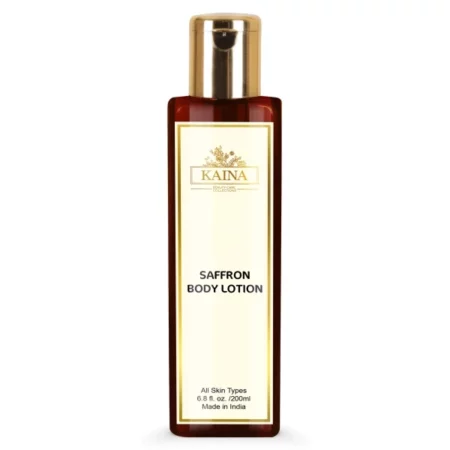 Kaina Saffron Body Lotion | Intensive Care, Non-Greasy Texture | Infused with Goodness of Kesar & Haldi | Herbal Skincare Formula | 200 ml