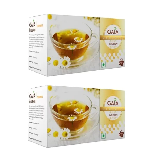 GAIA Chamomile Green Teabox (Pack of 1) for Stress Relief and Sound Sleep| Infused with 100% Whole Leaf & Natural Chamomile Flowers in 25 Convenient Tea Bags in Each Box, Herbkart8t761C0Hz7WGiL.webp, Herbkart8t761C0Hz7WGiL