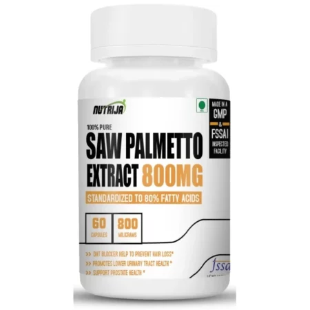 NutriJa Saw Palmetto Extract 800MG - 120 capsules (80% Fatty acid) - DHT Blocker | Supports Hair Growth & Healthy Prostate (120 capsules)