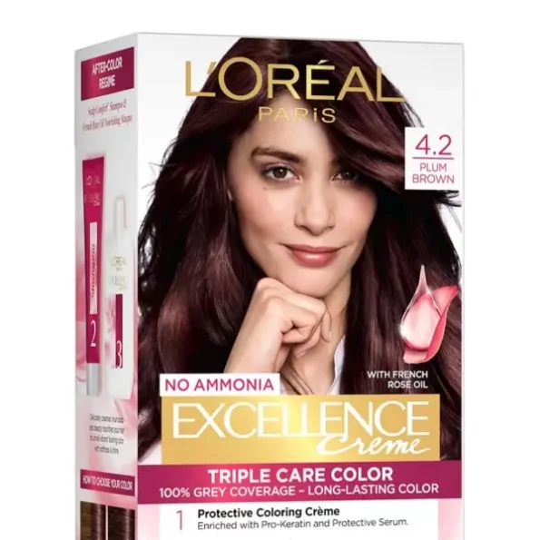 (LOREAL) L'Oréal Paris Hair Colour, Radiant At - Home Hair Colour 4.2 Plum Brown, 72ml+100g, Herbkart8t761sB5EYigEL.webp, Herbkart8t761sB5EYigEL