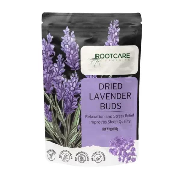 Rootcare Organics Lavender Tea Buds - 50g | Promotes Relaxation and Sleep | Naturally Sun Dried Flowers & Caffeine Free | For Iced Teas, Coolers, Cocktails, Herbkart8t761z1K6tlXWL.webp, Herbkart8t761z1K6tlXWL