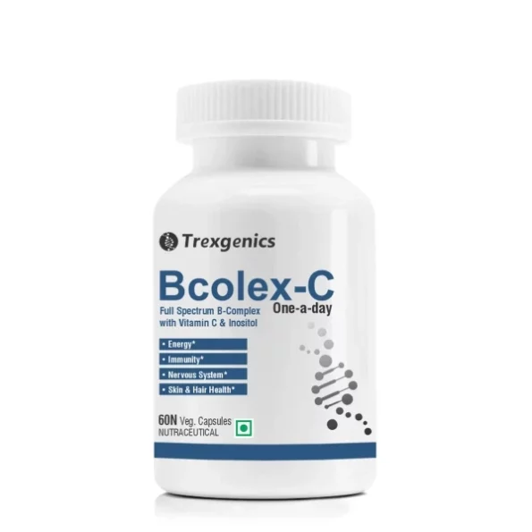 Trexgenics Bcolex-C One-A-Day Complete B-Complex With B12-Vit.C-Inositol 100Mg, Energy, Immunity & Nervous System (60 Veg. Caps),, Herbkart8t7615CpjLCpVL.webp, Herbkart8t7615CpjLCpVL