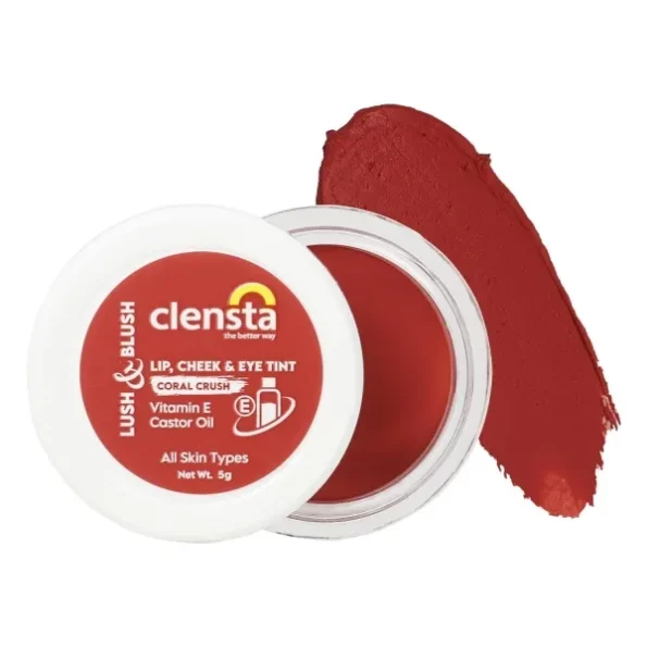 Clensta Lip Cheek Tint - Coral Crush, with Goodness of Vitamin E & Castor, 5 G, Herbkart8t7614LT9qLwdL.webp, Herbkart8t7614LT9qLwdL