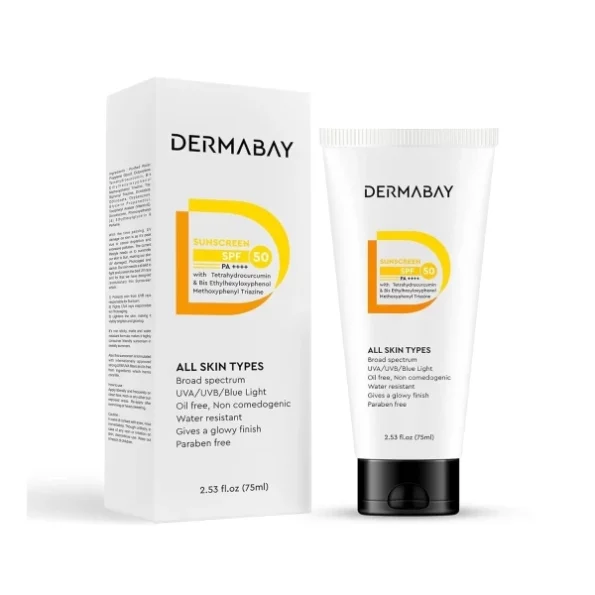 Dermabay Sunscreen SPF 50 PA++++, Light, No white-cast Broad Spectrum & Blue Light Protection for Oily, Dry, Acne-prone Skin, Non-Comedogenic - 75ml, Herbkart8t761zemUSWb2L.webp, Herbkart8t761zemUSWb2L
