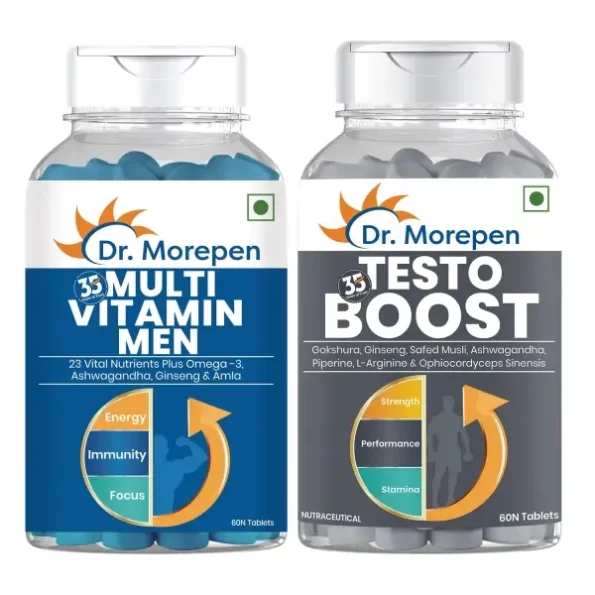 Dr. Morepen Multivitamins For Men With Omega 3 & Herbs, 120 Veg Tablets (Multivitamin Men & Testo Boost), Herbkart8t771yEYXyji-L.webp, Herbkart8t771yEYXyji L