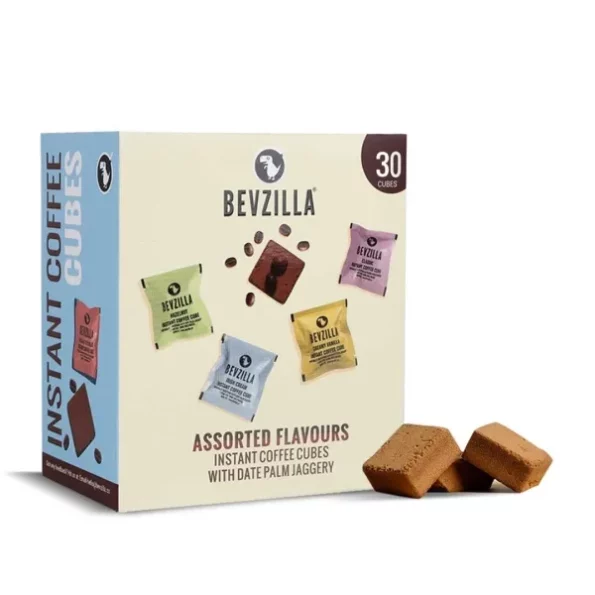 Bevzilla 30 Instant Coffee Cubes Pack with Organic Date Palm Jaggery, 5 Flavours (Assorted), Herbkart8t751xC1-wb9AL.webp, Herbkart8t751xC1 wb9AL