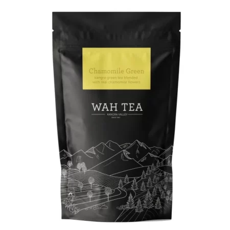 Wah Tea Chamomile Green Tea | Zero Calories | Hand-Plucked Leaf | 100% Natural Anti-Oxidants | Weedicide & Pesticide Free | De-Stress & Re-Energize | Aroma of Kangra Valley | 200g (100 Cups)