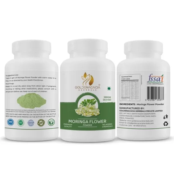 Goldenacacia Herrbals Moringa Flower Powder (100) available on Herbkart