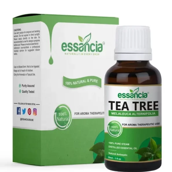 Essancia Tea Tree Essential Oil For Face, Hair Growth, Skin Care, Acne Prone Skin, Scalp, Foot, Toenails, Pimples, Dandruff, Nails, Diffuser & Aromatherapy. 100% Natural, Undiluted, Pure & Therapeutic Grade Essential Oil. (30ml), Herbkart8t771yrsG9HpsL.webp, Herbkart8t771yrsG9HpsL