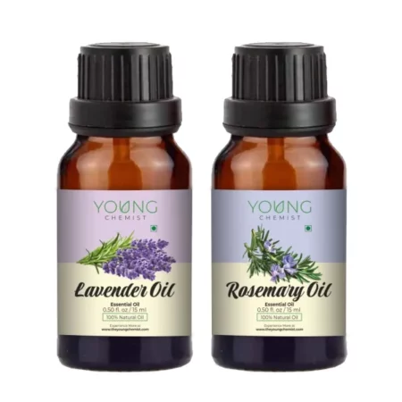 Young Chemist Lavender & Rosemary Essential Oils | Pack Of 1 (15 ml each) | 100% Pure, Undiluted, Natural And Therapeutic Grade - Perfect for Aromatherapy, Skin Therapy