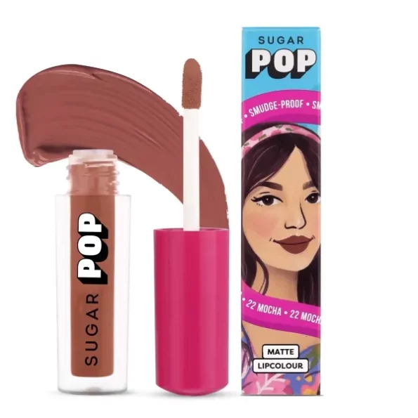 SUGAR POP Matte Lipcolour - 22 Mocha (Light Brown) - 1.6 ml available on Herbkart