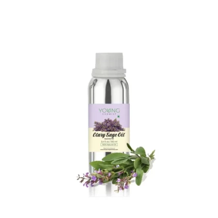 Young Chemist Clary Sage Essential Oil - 100ml | Large Bottle for Prolonged Use in Anxiety Relief, Hair Growth & Skin Health | Perfect for Massage Therapy, DIY Beauty Recipes, and Home Fragrance
