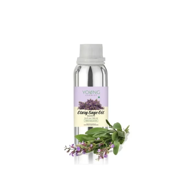Young Chemist Clary Sage Essential Oil - 100ml | Large Bottle for Prolonged Use in Anxiety Relief, Hair Growth & Skin Health | Perfect for Massage Therapy, DIY Beauty Recipes, and Home Fragrance, Herbkart8t751WBtmVStsL.webp, Herbkart8t751WBtmVStsL