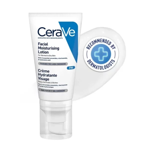 CeraVe PM Facial Moisturizing Lotion For Normal To Dry Skin (52ml) - Formulated With 3 Essential Ceramides, Niacinamide And Hyaluronic Acid | Ultra Lightweight Night Cream, Herbkart8t761NsunzEV8L.webp, Herbkart8t761NsunzEV8L