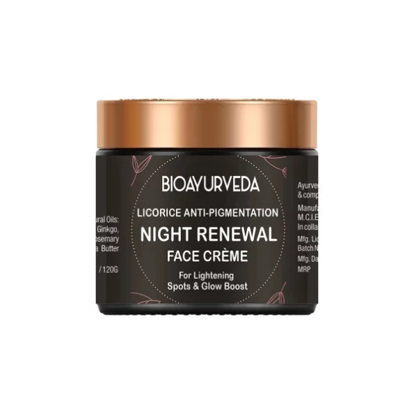 BIOAYURVEDA Licorice Anti-Pigmentation Night Face Cream 120GM available on Herbkart