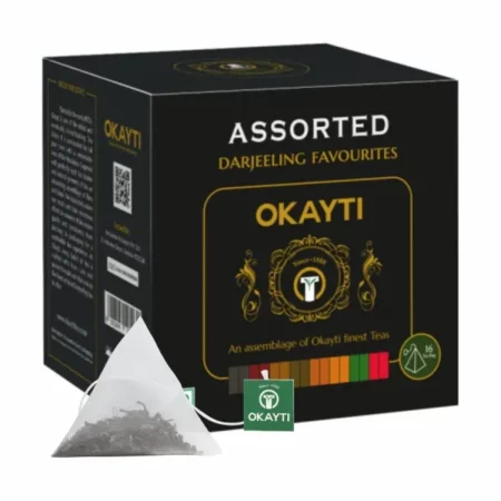 Okayti Darjeeling Assorted Tea Bag | 15 Pyramid Tea Bags |Whole Leaf, Single Estate 100% Organic Darjeeling's Favourate Tea