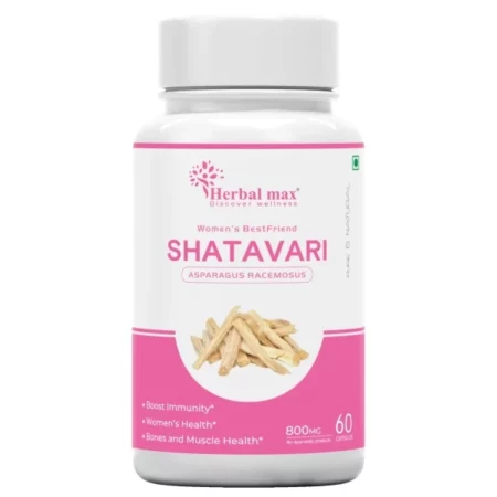 Herbal Max Organic Shatavari Capsules, 60 Capsule (800Mg)