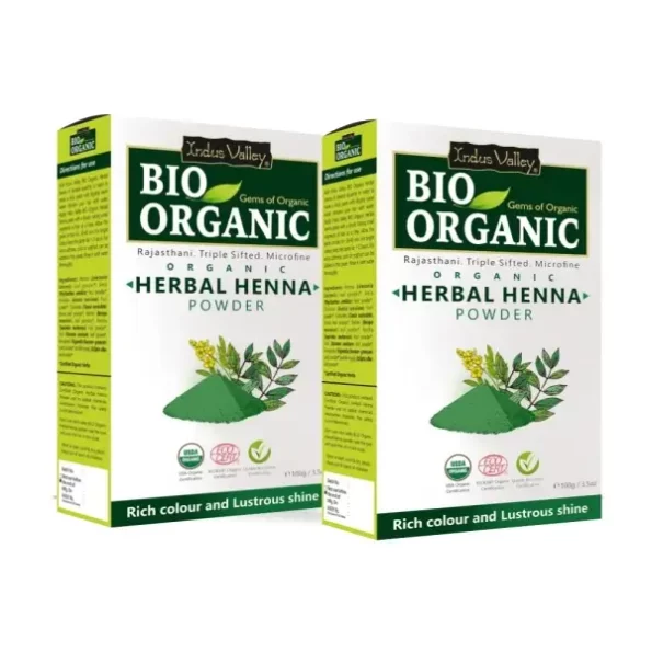 Indus Valley Bio Organic Combo Herbal Henna Powder for Hair, (100g*2= 200g) available on Herbkart