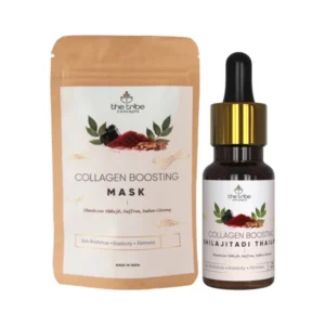 The Tribe Concepts Collagen Boosting Face Mask Kit with Indian Ginseng and Shilajitadi Thailam Oil - 52 gm available on Herbkart